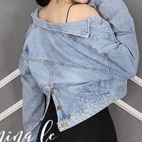 Áo khoác jean nữ cao cấp, áo khoác lửng nữ màu xanh trẻ trung chất liệu denim chuẩn shop T-fashion shop kn07
