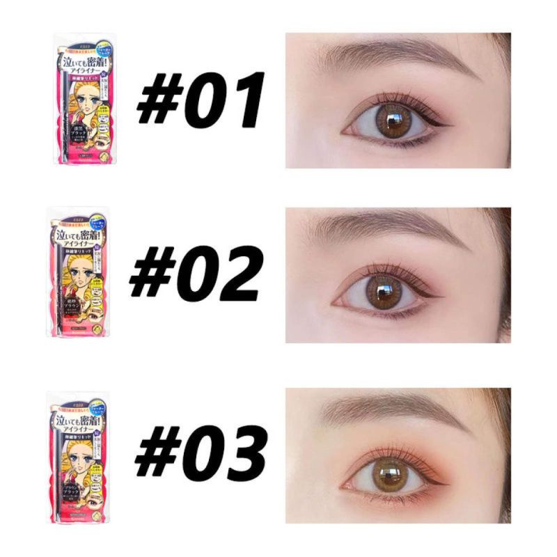 Bút Kẻ Mắt nước Kiss me đen, Nâu, Nâu đen 0.1mm