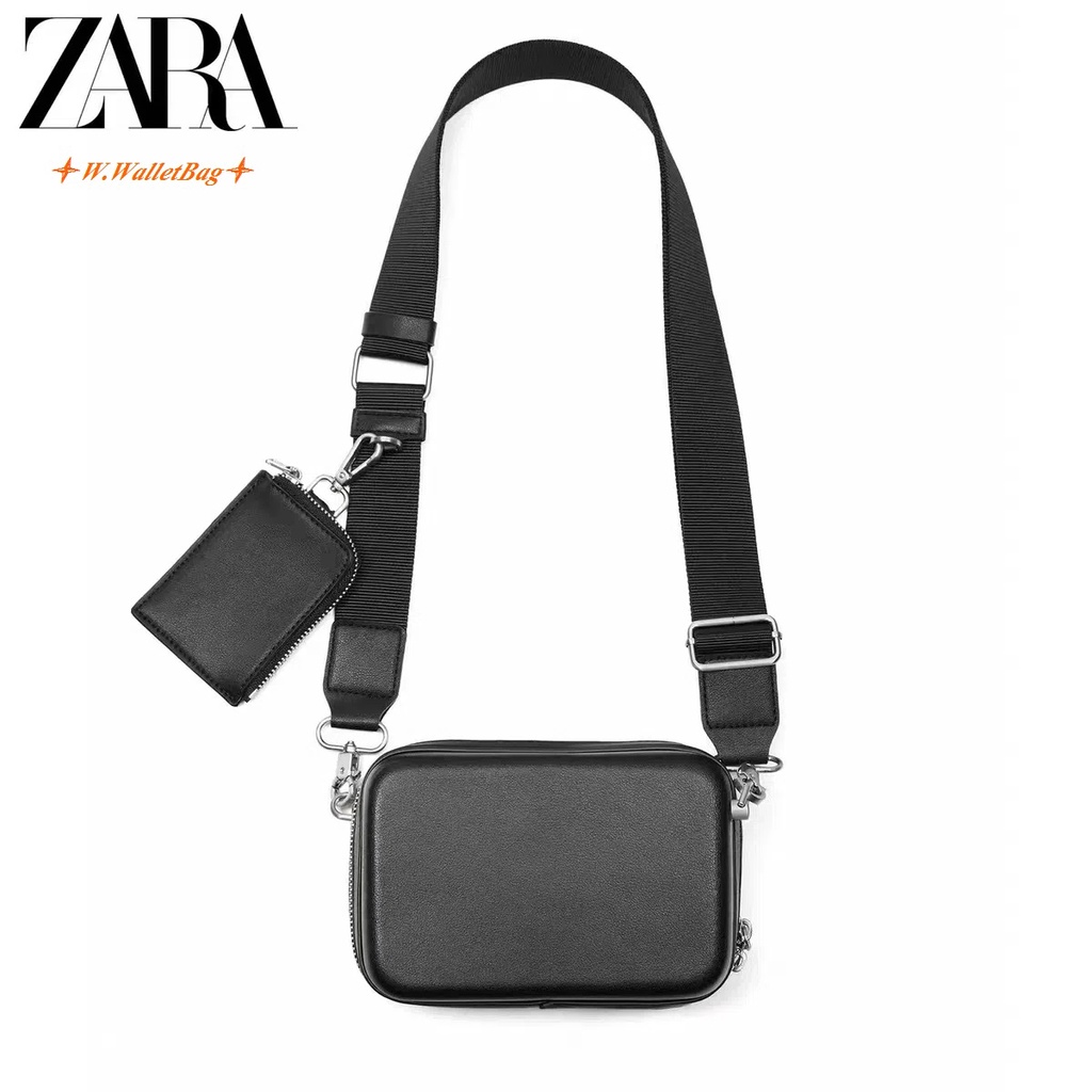 Zara Túi Đeo Chéo Dáng Vuông Nhỏ Phong Cách Thể Thao Thời Trang Cao Cấp Cho Cặp Đôi