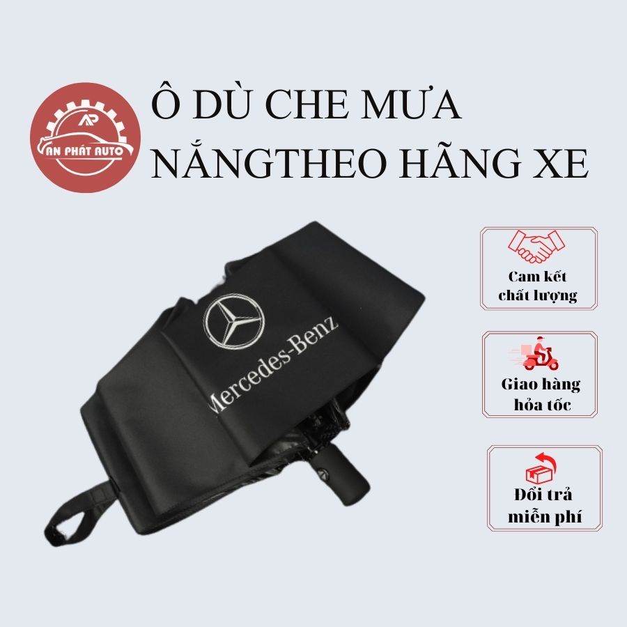 Dù Ô Che Mưa Che Nắng Gấp Hai Chiều Bấm Nút Mercedes,Lexus,Audi,BMW,Mazda,Huyndai,Honda,Toyota,Ford,Kia [Hàng Loại Tốt]