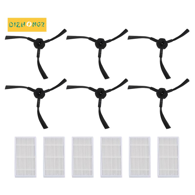 Set 6 Bộ Lọc HEPA + 6 Chổi Bên Cho robot Hút Bụi CHUWI ilife v5s v5 x5 ilife v3s v3s pro v3l v5s pro v50