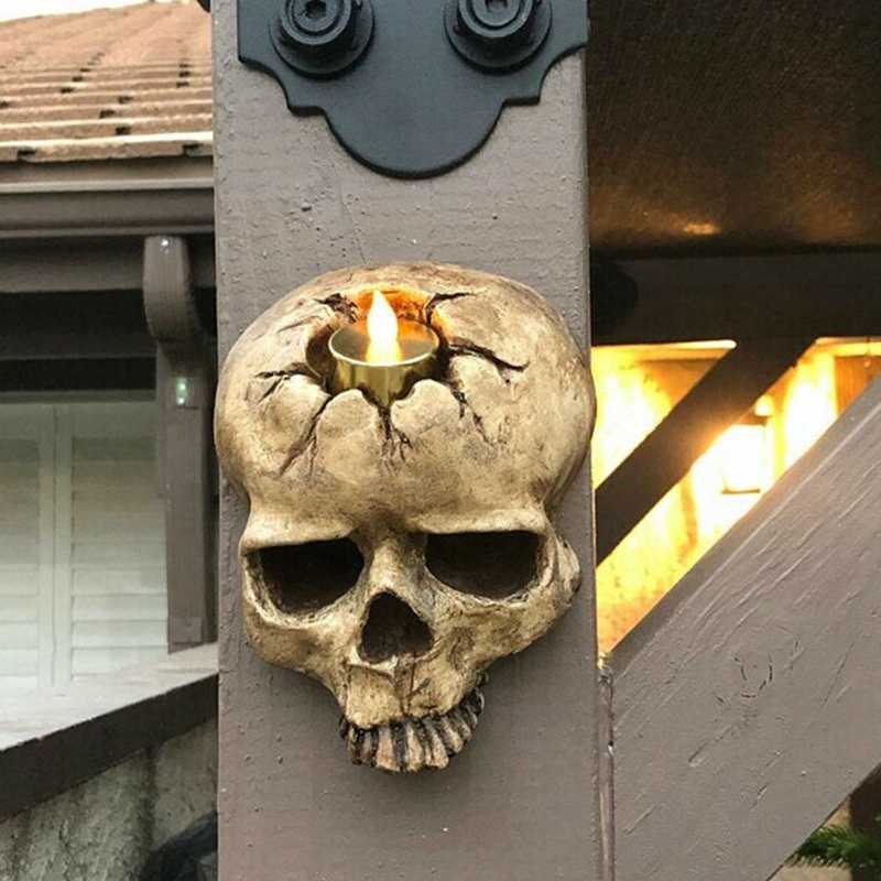 Đế Nến Hình Đầu Lâu Sáng Tạo Trang Trí Halloween