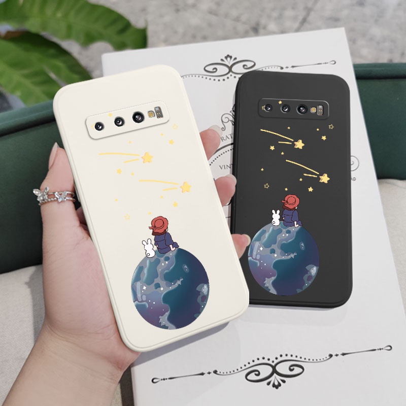 Ốp Điện Thoại Mềm Họa Tiết Cô Gái Sao Băng Sáng Tạo Cho Samsung Galaxy S10 S10E Plus S9 Plus