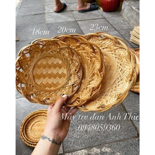 Đĩa tre cánh sen hun khói đủ size shop mây tre đan Anh Thư