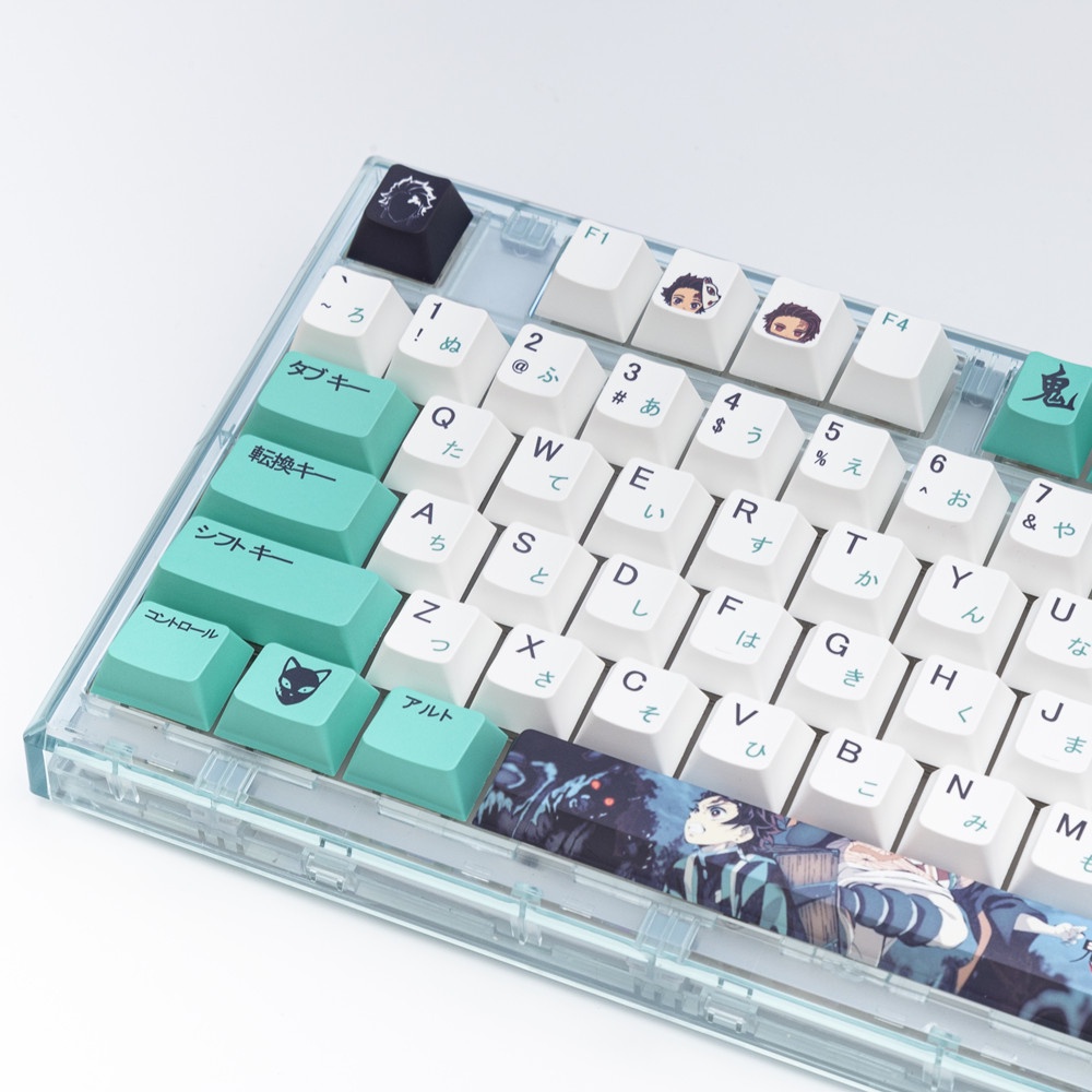 141 Phím Kamado Tanjirou Keycaps Cherry Profile Demon Slayer Anime PBT Dye Phụ Bàn phím cơ học Keycap