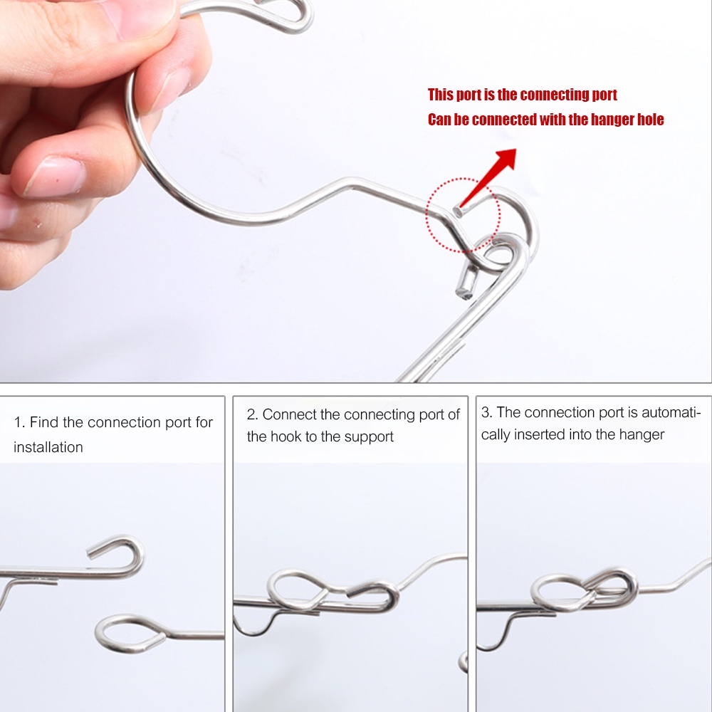 Móc Treo Giày 8 / 10 Lỗ Bằng Thép Không Gỉ Tiết Kiệm Không Gian