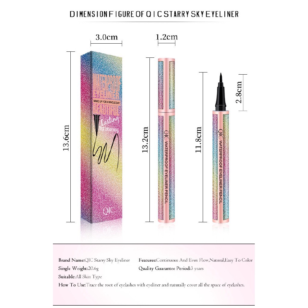 Kẻ Mắt Nước chống trôi, không lem Eyeliner BingKe Cầu Vòng Kim Tuyến Chính Hãng