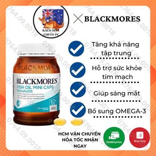 [Hàng ÚC] Blackmores Odourless Fish Oil  - Viên uống Dầu cá Không Mùi Mini Caps 400 viên