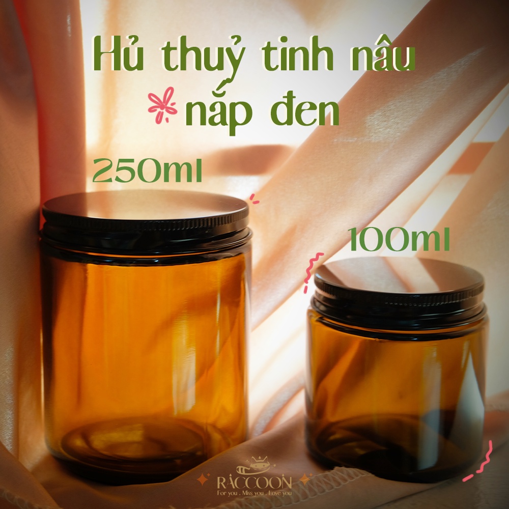 HỦ THUỶ TINH NÂU CÓ NẮP KIM LOẠI (Mua nhiều hơn 15 hủ thì nhắn cho mình nha! Xin cảm ơn ạ!)