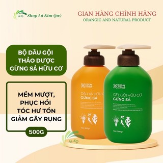 Dầu gội xả hữu cơ gừng sả - ngăn dầu bết tóc và giảm gàu giảm ngứa 500g