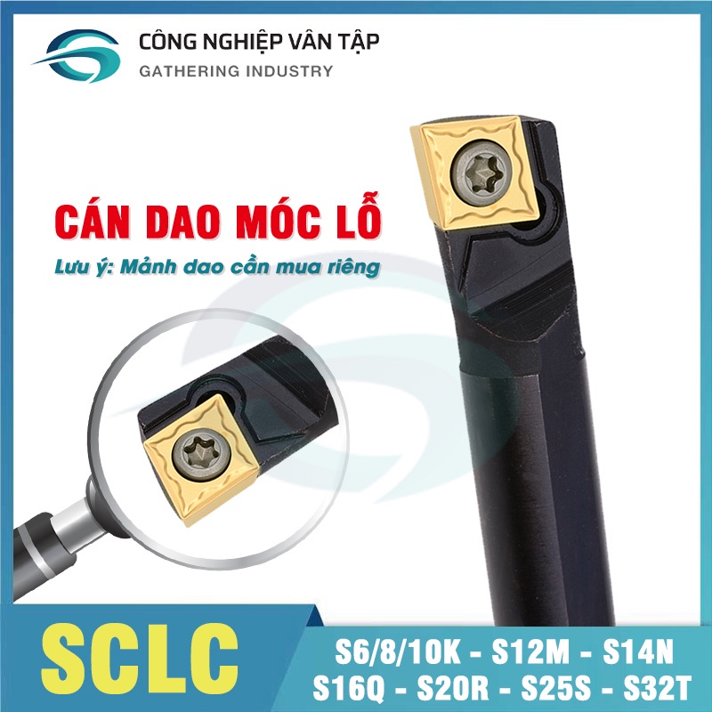 Cán dao móc lỗ S06K/S08K/S10K/S12M-SCLCR06-A16 VÀ S14N/S12M-SCLC R09-A16 kèm đai ốc
