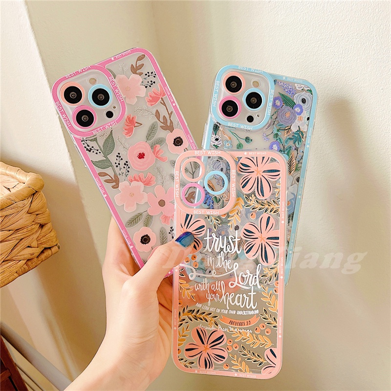Ốp điện thoại chống sốc họa tiết in hoa cho Samsung Galaxy A52 A72 A02S A12 A11 A21S A51 A71 A50S A30S A50 A20S A10S