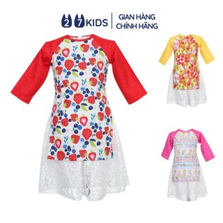 Áo dài cho bé gái 27Kids đầm nữ cách tân may từ vải thô kiện hàn quốc cho trẻ từ 2-7 tuổi GLDR1