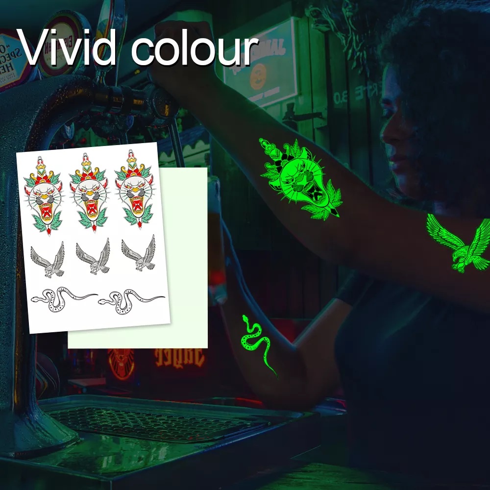 DECAL HÌNH XăM DẠ QUANG  KHỔ A4