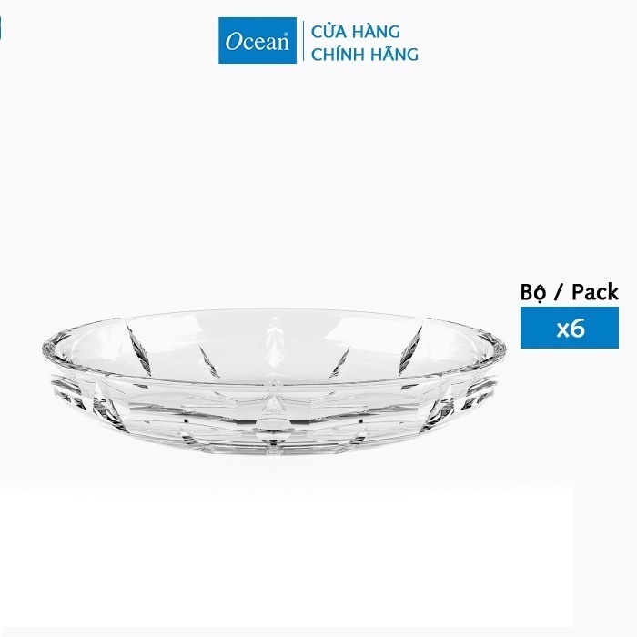 Bộ 12 Đế Lót Ly Thủy Tinh Ocean Reya 10.5cm - Chính Hãng