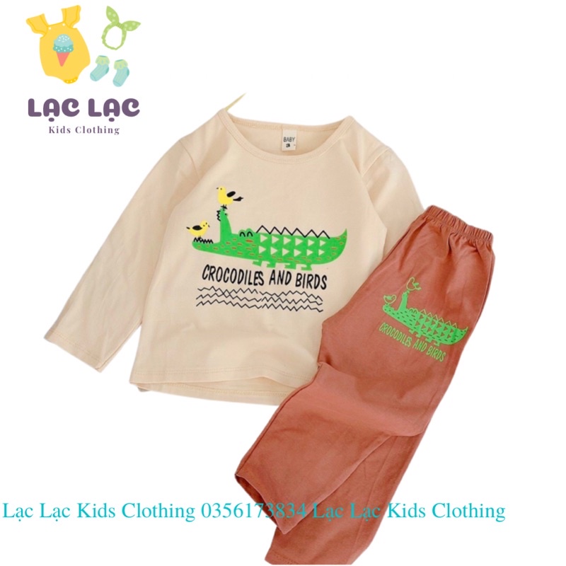 Bộ dài tay thu đông mỏng cho bé trai bé chất thun lạnh loại 1 nhiều màu sắc, hình in sắc nét size 8-20kg