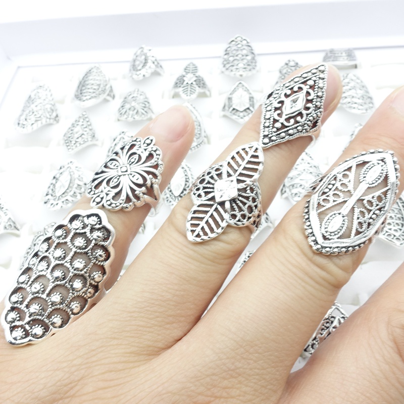 Set 20 Nhẫn Đeo Tay Kim Loại Thời Trang Vintage Cho Nữ