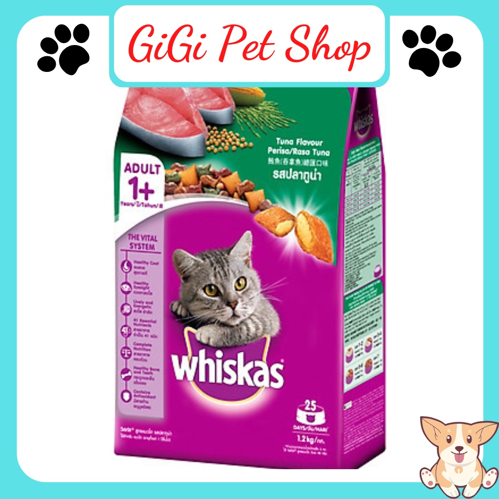 Thức ăn hạt 1.2kg cho mèo lớn Whiskas thú cưng trưởng thành bổ sung dinh dưỡng - GiGi Pet Shop