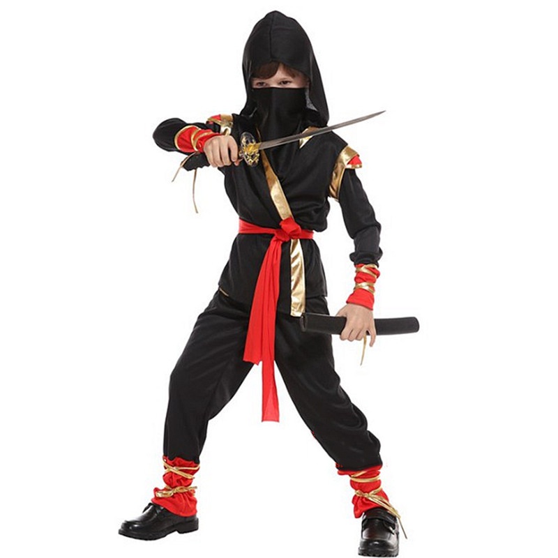 Bộ quần áo hóa trang ninja vàng đỏ đen cho bé trai mùa lễ hội Halloween