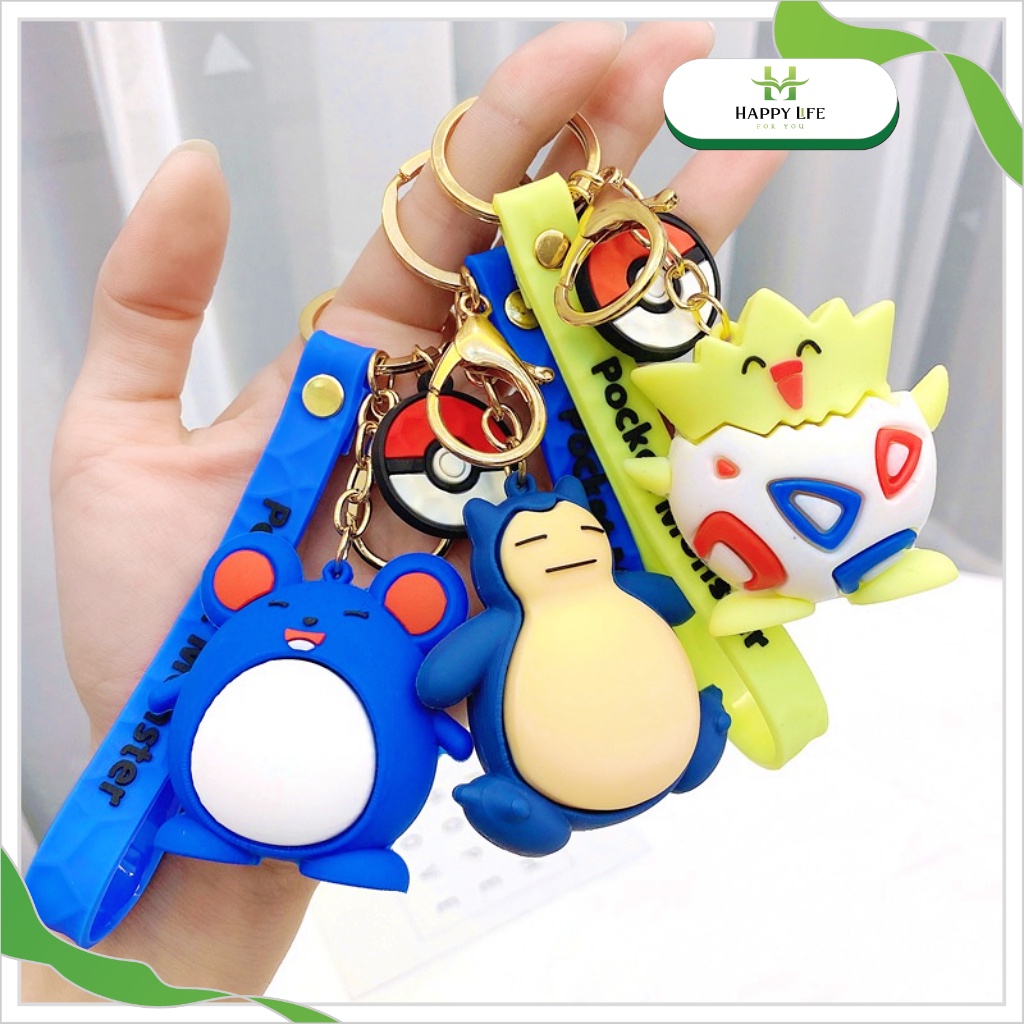 Móc khóa Pokemon, móc khóa Pikachu cute dễ thương chất liệu silicon - Happy Life 4U