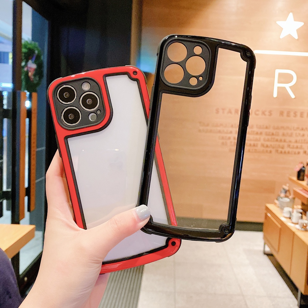 Ốp Điện Thoại Armor Trong Suốt Có Túi Khí Chống Sốc Màu Kẹo Cho iPhone 11 X XS XR 8 7 se 2020 2022 Pro Plus Max