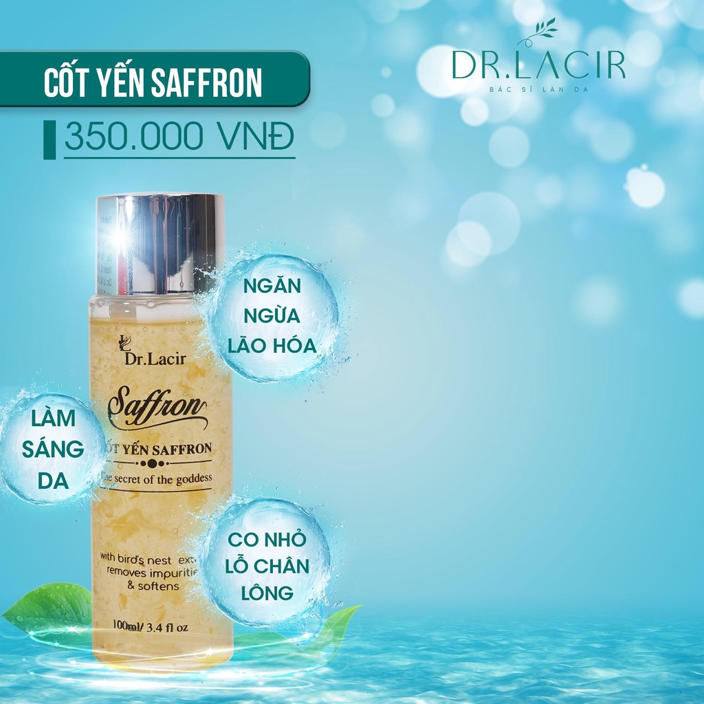 Cốt yến Saffron Dr Lacir chính hãng giúp chăm sóc da phục hồi làn da se khít lỗ chân lông hỗ trợ tái tạo collagen 100ml | BigBuy360 - bigbuy360.vn