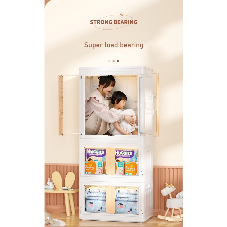 AladdingTủ Quần Áo Trẻ Em Bằng Nhựa Trong Suốt Lắp Ráp Dễ Dàng.