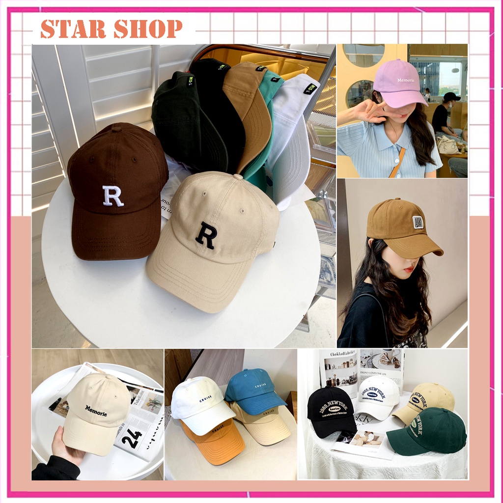 Mũ lưỡi trai Nhiều Mẫu thêu chữ thời trang Hàn Quốc nam nữ