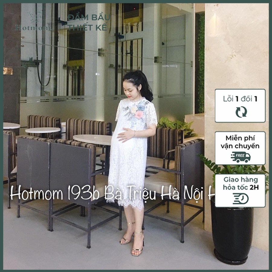 Váy Ren Trắng Cổ Hoa Dáng Suông Mặc Đi Làm Đi Chơi Đều Xinh váy đầm bầu thiết kế dáng sành điệu đẹp