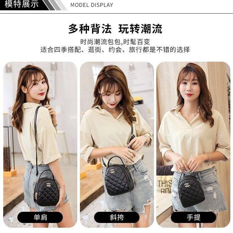 Túi Đeo Chéo Ba Lớp Da Thật Đính Kim Cương Mini Phong Cách Thời Trang Mới 2021 Dành Cho Bạn Nữ