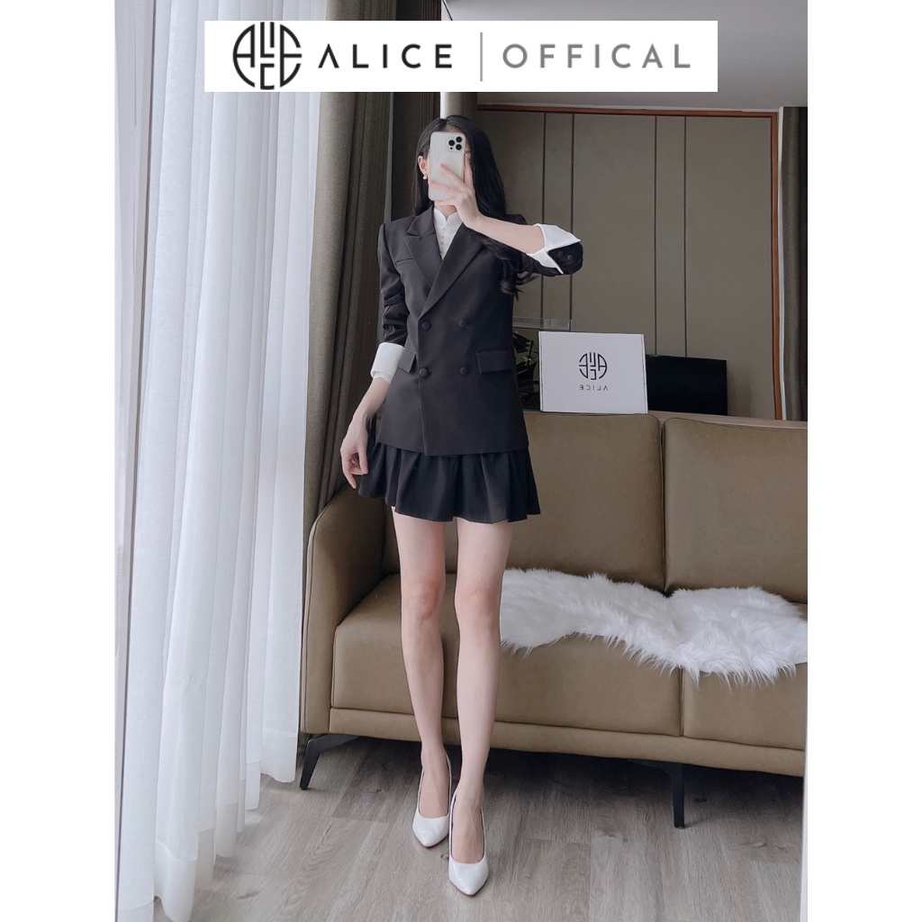 Áo Blazer Cổ Vest Bọc Cúc ALICE Thiết Kế Đơn Giản Sang Trọng Lịch Sự, Chất Vải Mềm Mịn Cao Cấp A220