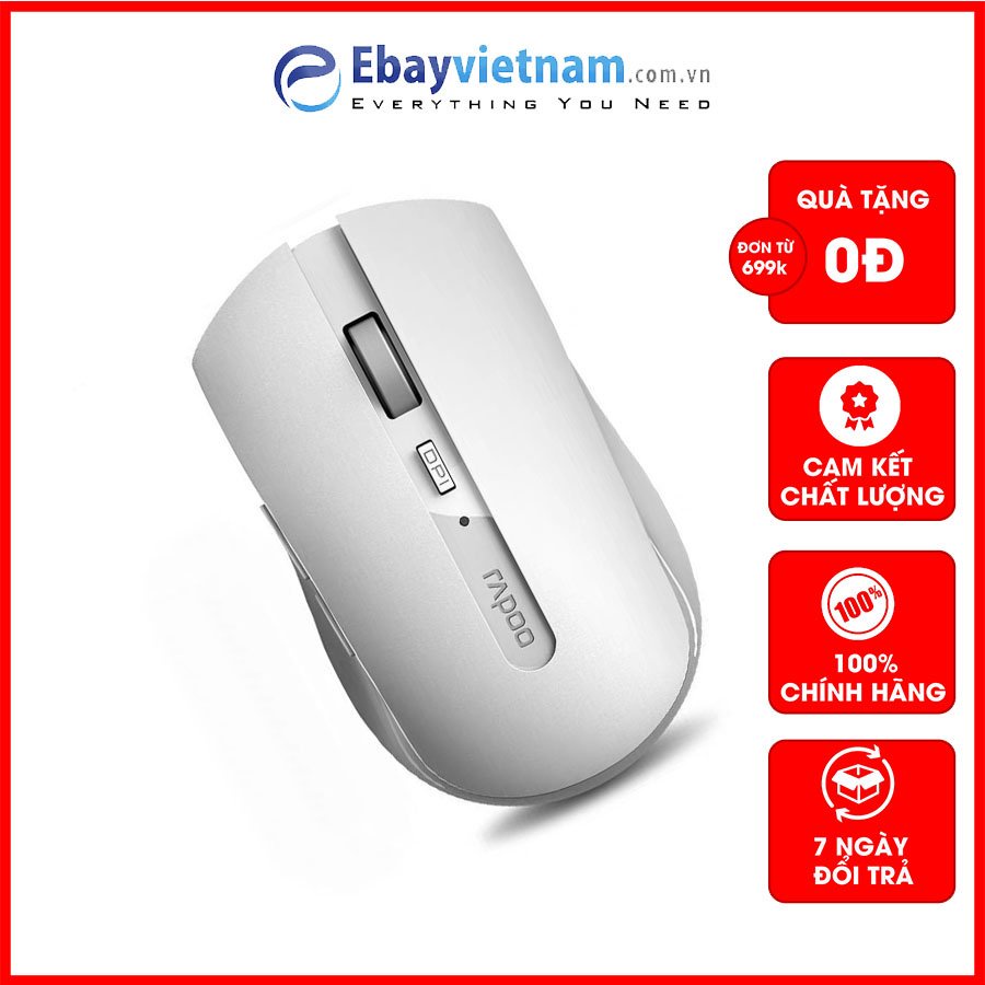 Chuột Không Dây Bluetooth/2.4G Rapoo Thiết Kế Nhỏ Gọn, Không Bị Trơn Trượt Kết Nối Nhiều Thiết Bị Cùng Lúc