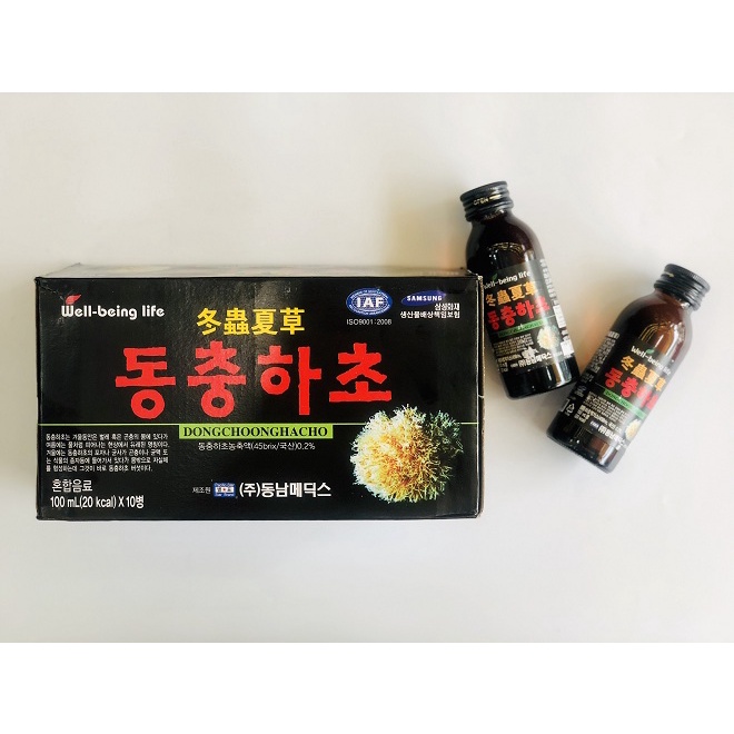 Nước đông trùng hạ thảo hàn quốc chính hãng hộp 10 chai x 100ml