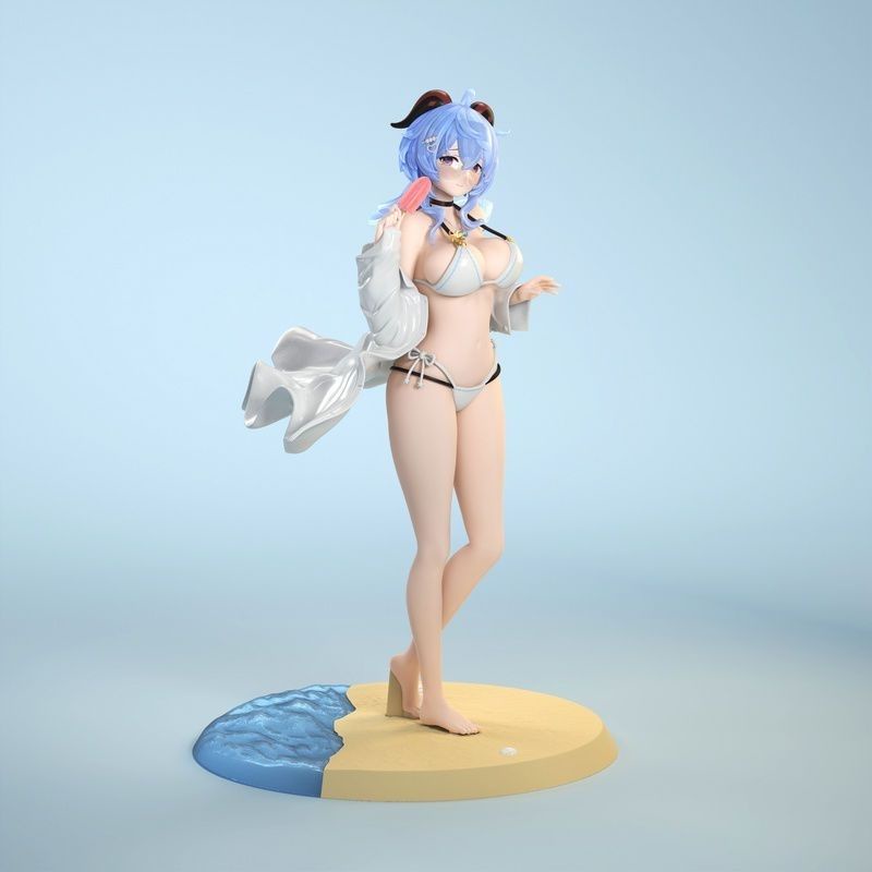 Yuanshen Ganyu Mô Hình Nhân Vật Nữ Anime Mặc Đồ Bơi Hai Chiều Đẹp Mắt Trang Trí Nội Thất Khung Gầm