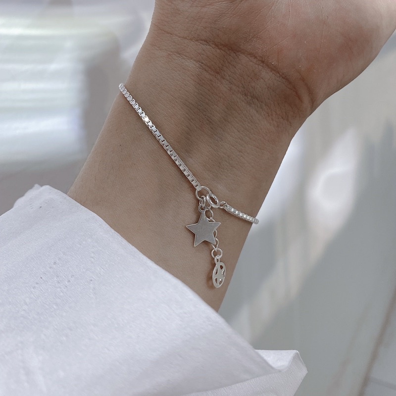 Lắc tay bạc 925 đơn giảm dành cho nữ dáng vặn nhiều đốt - Twinkle Silver