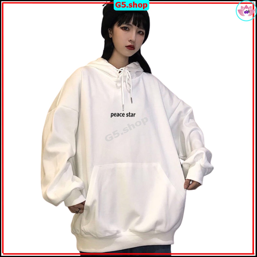Áo Hoodie zip Peace Star form rộng hottrend 2023, Khoác Chống Nắng Có Nón Unisex Nam Nữ 3 màu