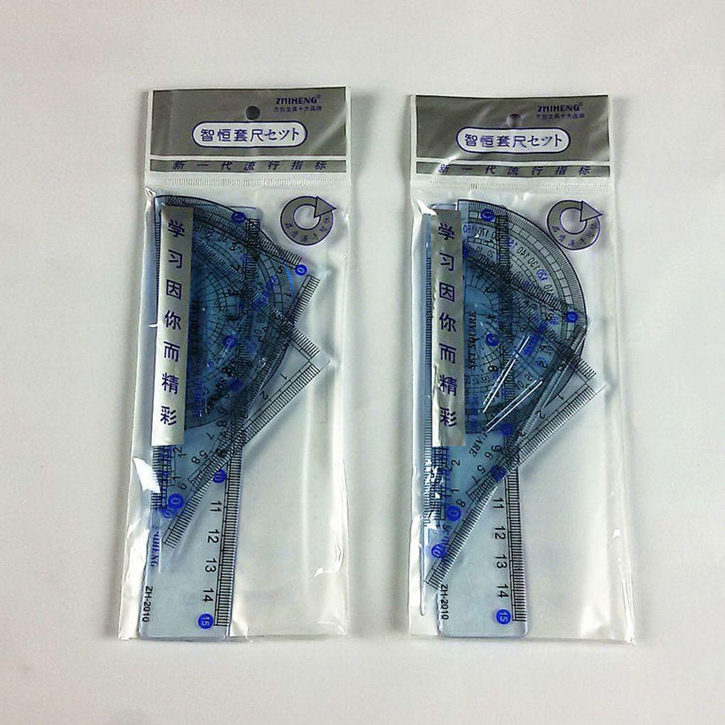 Set 4 Thước Đo Góc Hình Tam Giác Trong Suốt Di Động Tiện Dụng Cho Học Sinh / Văn Phòng