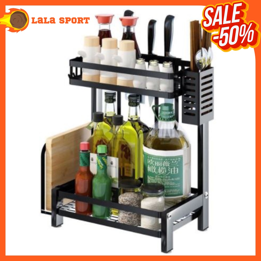 Kệ Gia Vị Nhà Bếp Sơn Đen Tĩnh Điện - Cứng Cáp Chắc Chắn Bền Đẹp Phù Hợp Mọi Không Gian Bếp (Loại Tốt)