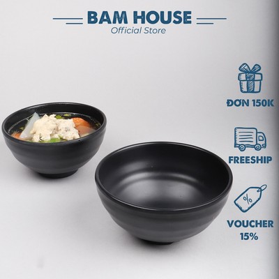 Chén nhựa đen nhám Bam House chất liệu Melamine cao cấp CND02