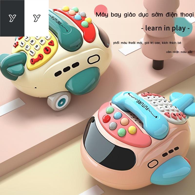 Đồ chơi trẻ em máy bay mô phỏng điện thoại cố định câu đố chuyện giáo dục sớm bé âm nhạc di động cô gái cậu
