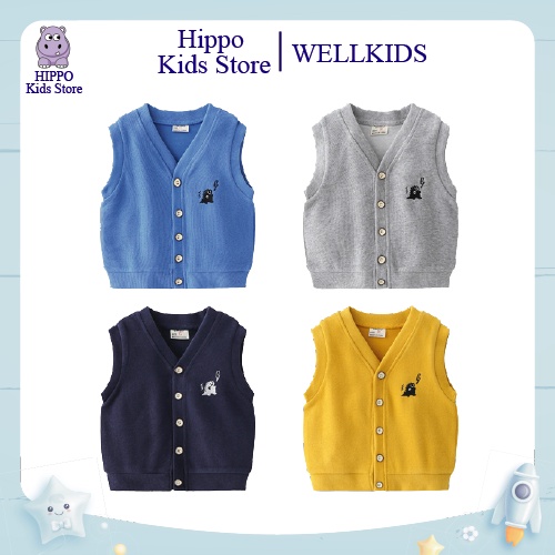 4.Áo vest len gile thương hiệu WELLKIDS