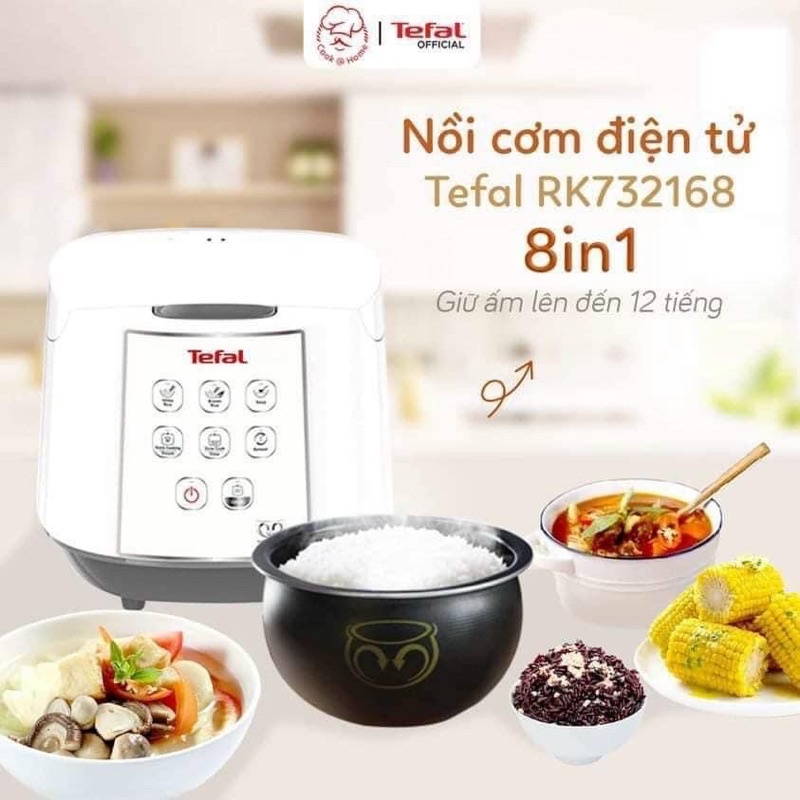 Nồi cơm điện tử Tefal 1.8 lít RK733168 mới 100% bảo hành chính hãng