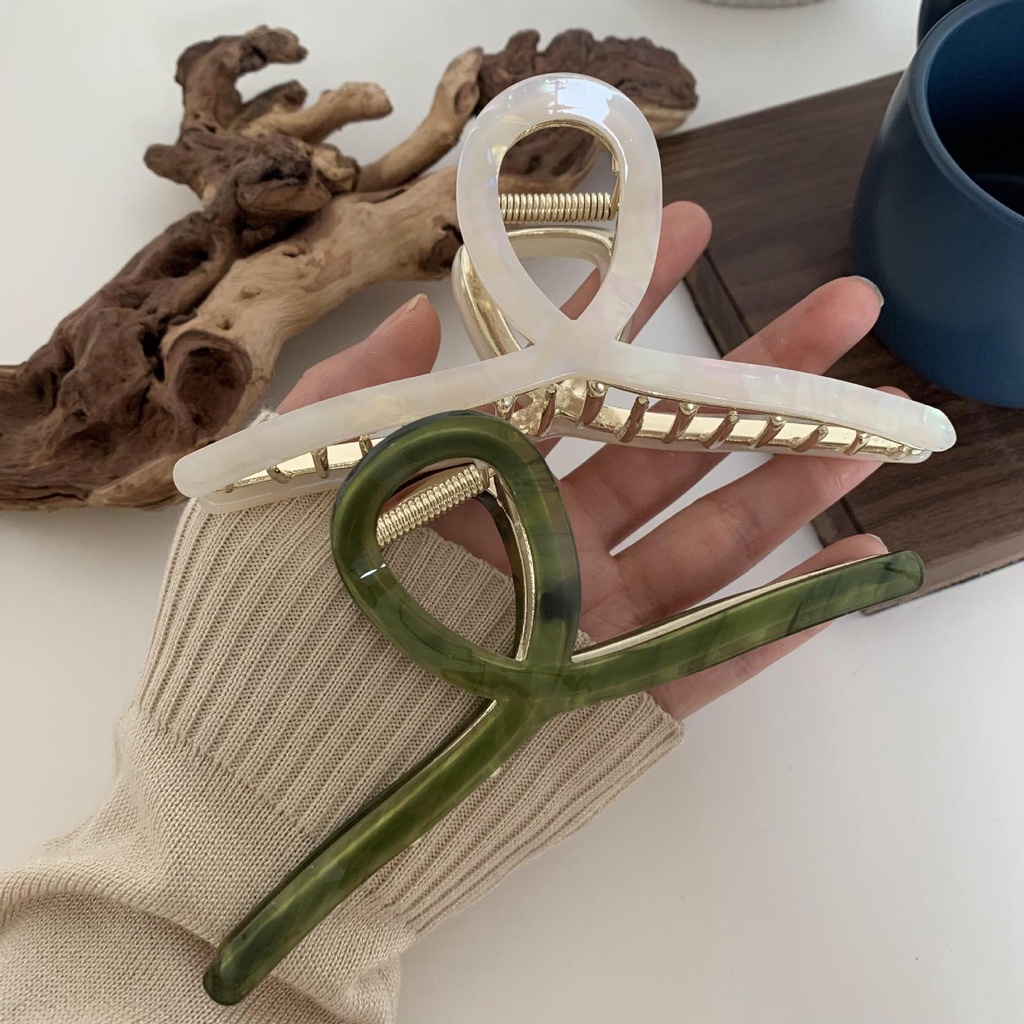 Kẹp Tóc Bằng Kim Loại Kích Thước 13cm Plus Phong Cách Hàn Quốc Cho Nữ