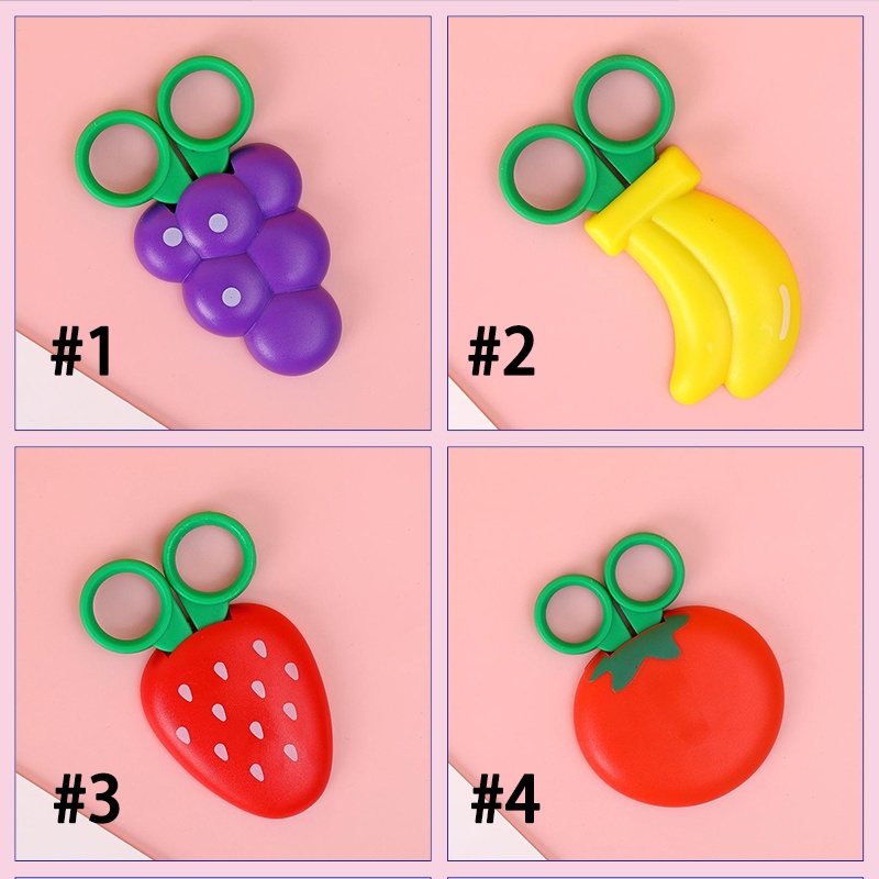 1 Kéo Cắt Giấy Từ Tính Hình Trái Cây An Toàn Cho Bé