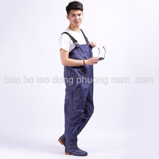 Ủng yếm, ủng liền quần lội nước làm ao phủ cao su chống thấm nước đế cứng đủ size