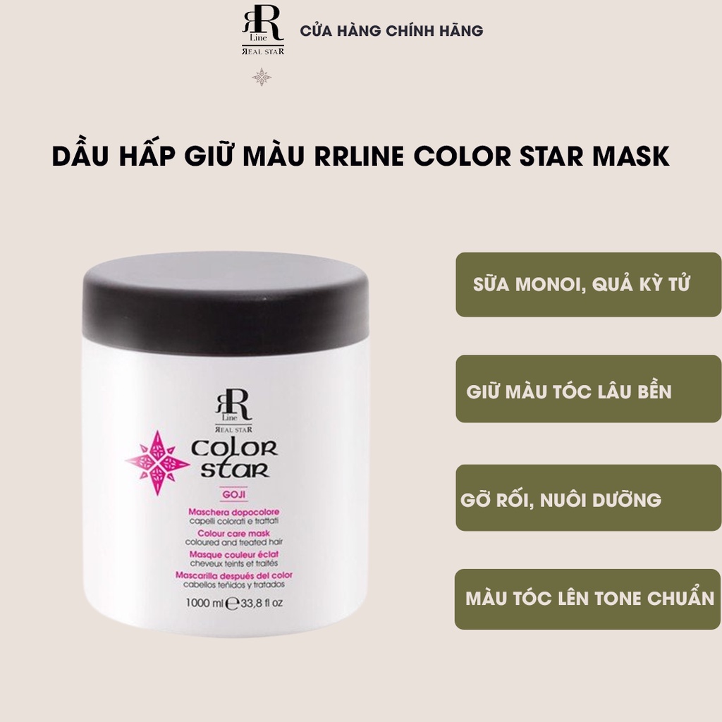 Dầu hấp giữ màu và phục hồi tóc nhuộm RRline Color Star Mask 1000ml thumbnail
