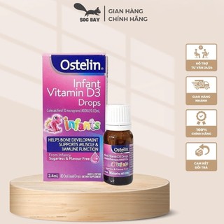 Vitamin D dạng nhỏ giọt dành cho bé từ sơ sinh Ostelin infant vitamin d3 drops 2.4ml bổ sung vitamin d3