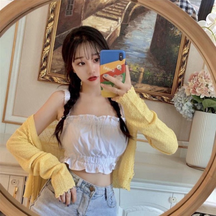 Áo hai dây croptop dúm chất đũi cực xinh 2 màu, Tôn Dáng Gọn Eo Bụng - JDu.Store loại tốt loại đẹp | BigBuy360 - bigbuy360.vn