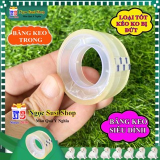 1 CUỘN BĂNG DÍNH TRONG SIÊU DÍNH NHỎ 0.4CM - CUỘN BĂNG KEO TRONG