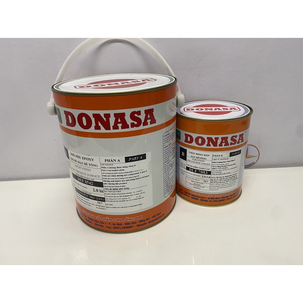 Sơn Sàn Bê Tông Epoxy DONASA Màu Xanh Dương 8000 (3L/bộ)